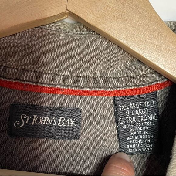 5 for $25🔥St. John's Bay Sleeveless Brown Button Front Shirt 3XL Tall - Picture 4 of 6